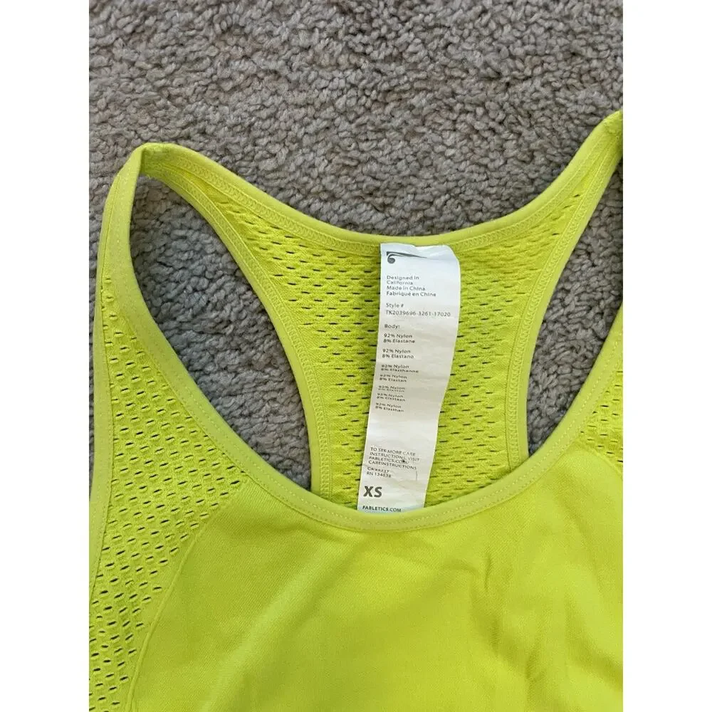 Fabletics Delta Seamless Tank Top III In Citron Neon Yellow Green Size XS - Picture 10 of 12